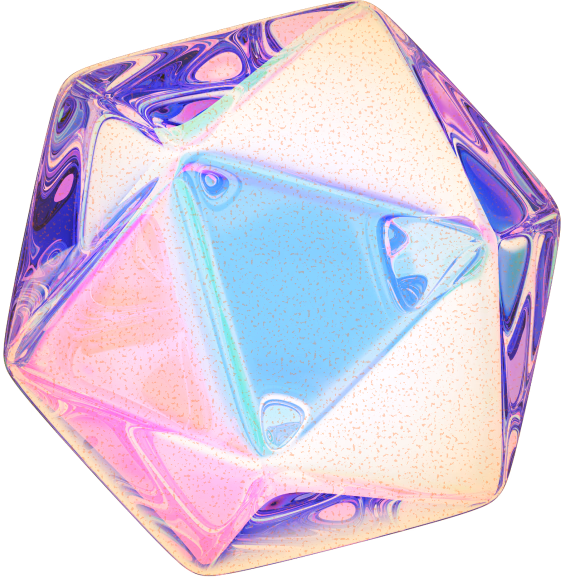 Iridescent dBot polygon form